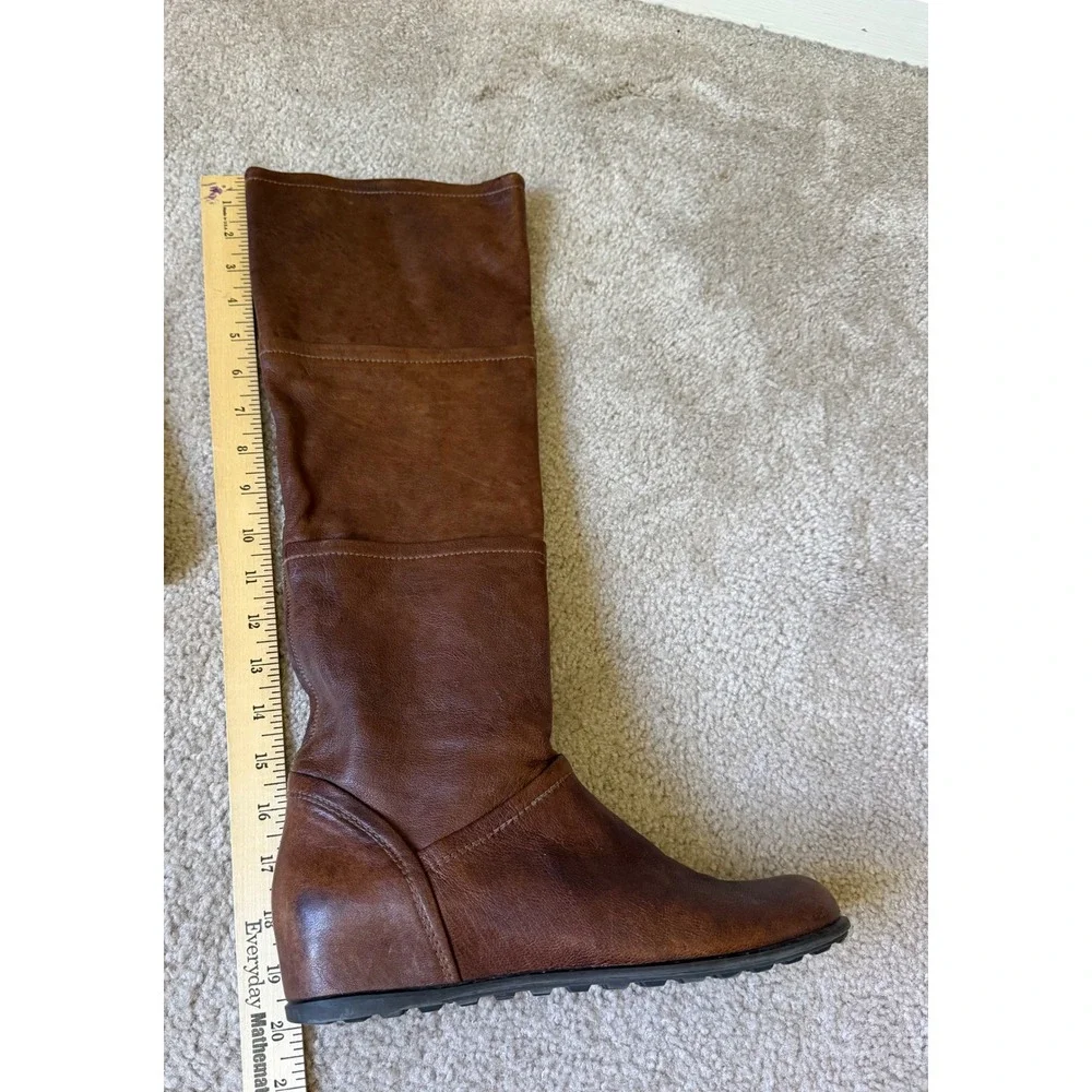 Stuart Weitzman Riding Boots Leather Brown 8.5 M